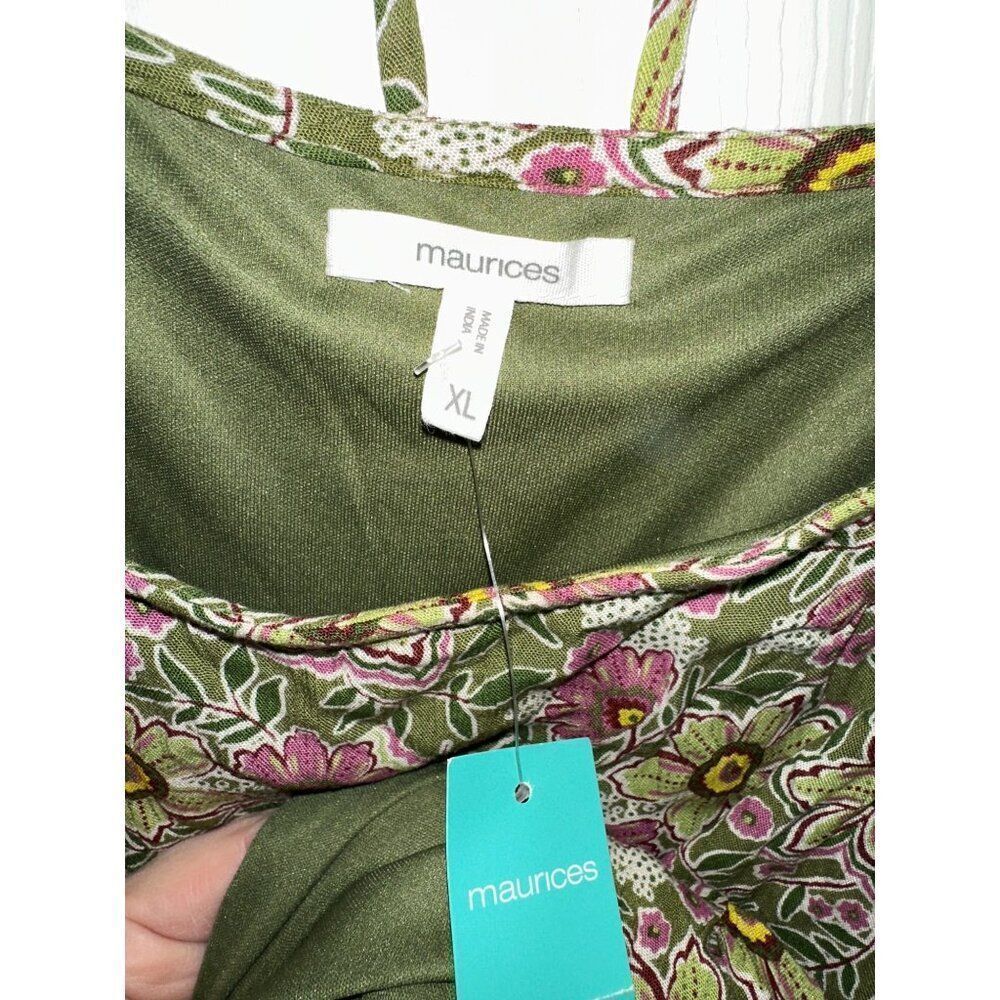 NWT Maurice’s Green Floral Open Back Mini Dress Size XL - Picture 11 of 14